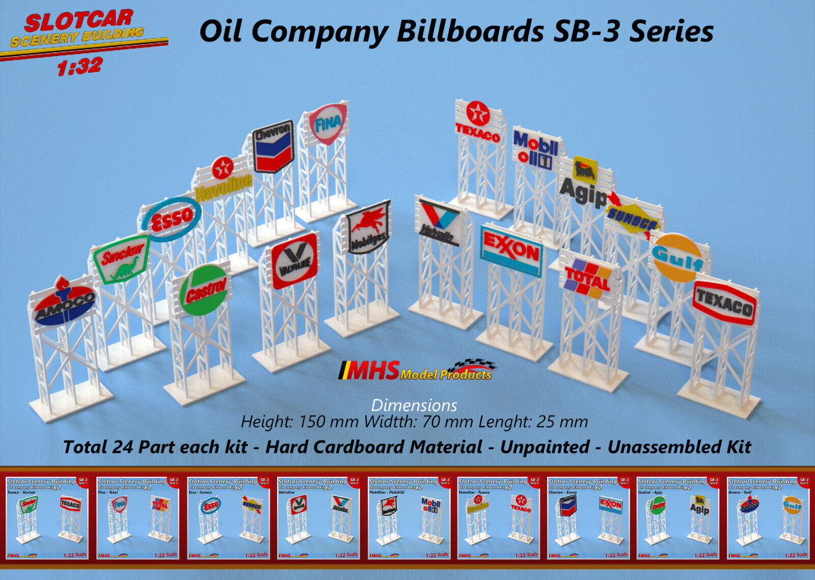 Slotcar Scenery Building Logo Billboards (Esso-Sunoco)