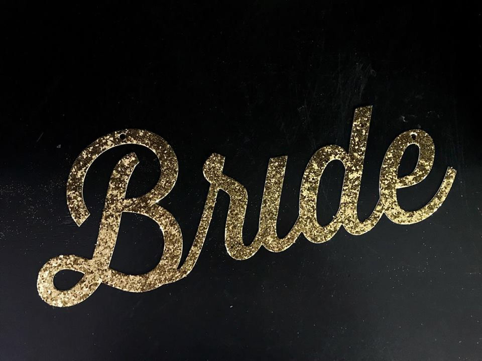 Chair Sign - 'Bride' - Gold