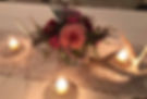 Fresh Flowers with Candles & Lace/ Burlap Runner