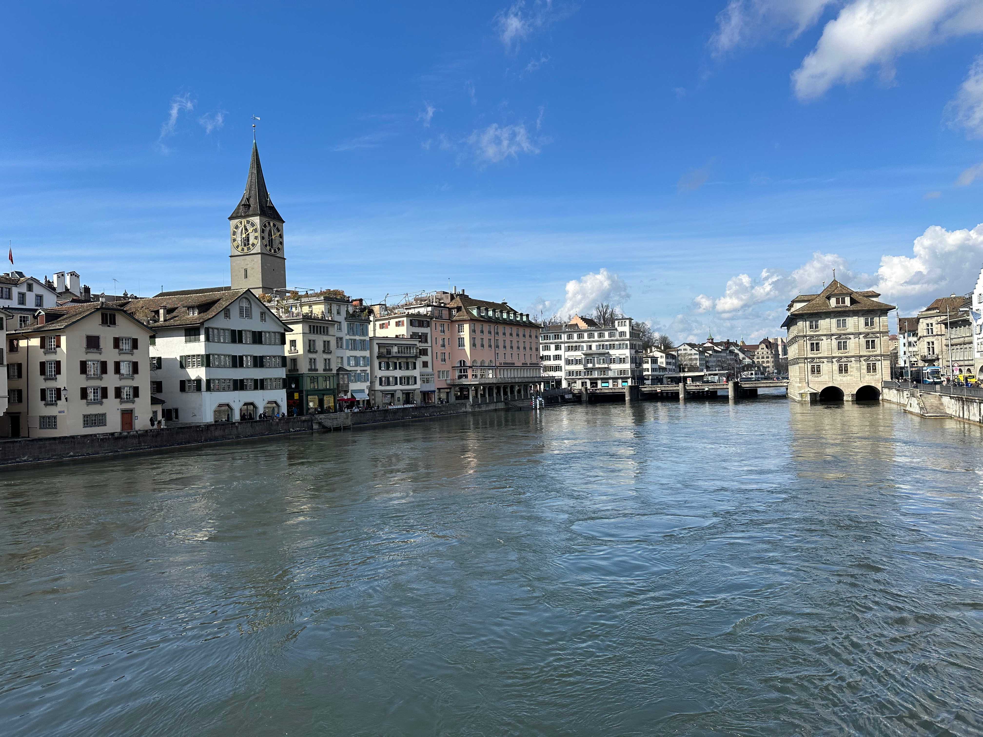 River cruise ship sailing the Rhine past terraced vineyards