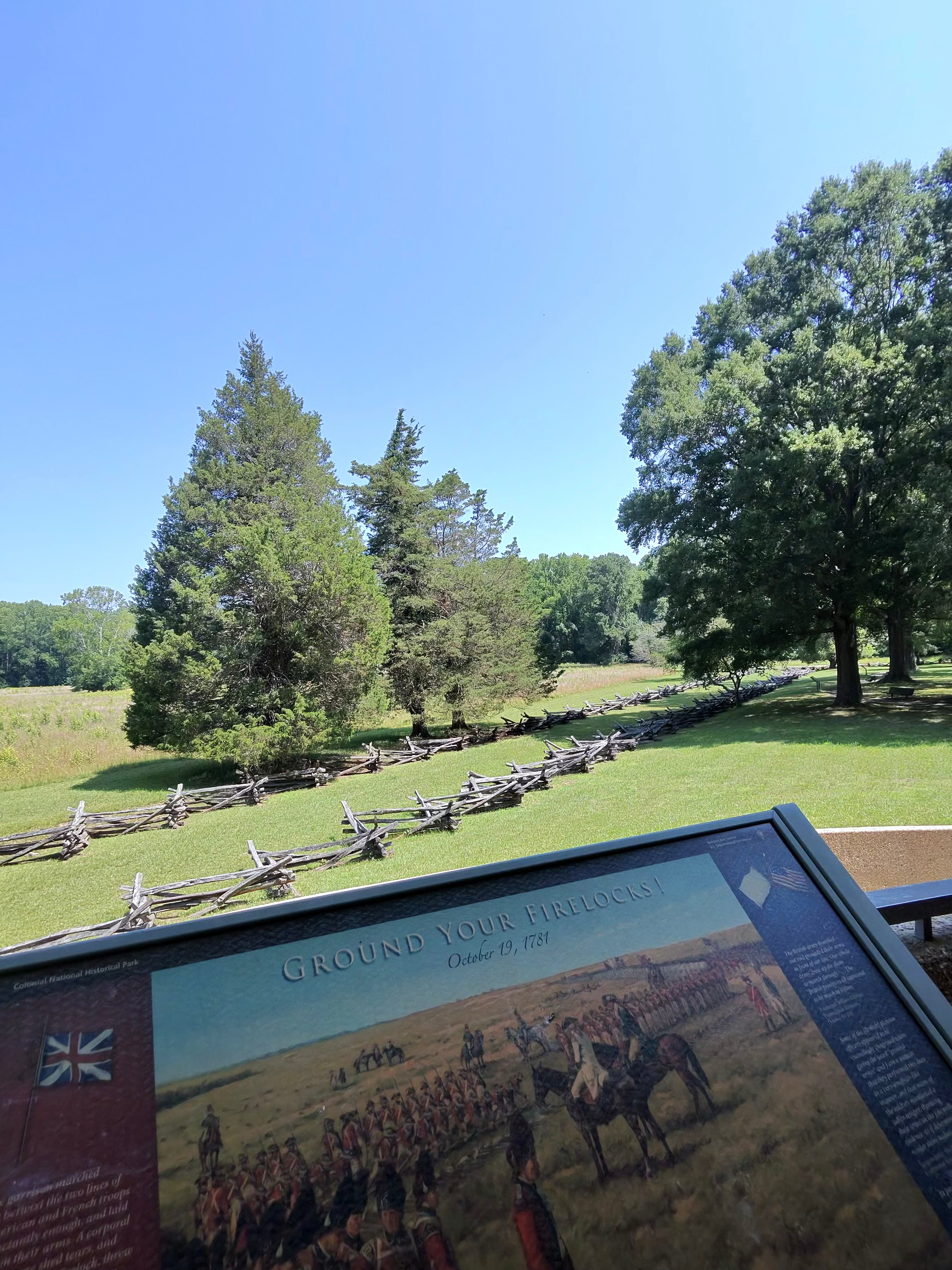 Monument marking the 1781 British surrender at Yorktown