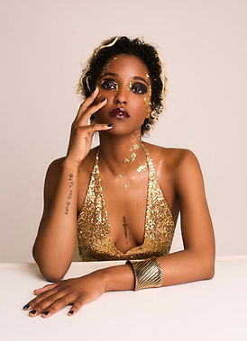 Photo of a women wearing editorial makeup