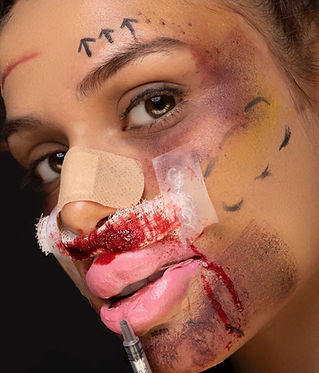 Photo of a woman wearing special effects makeup