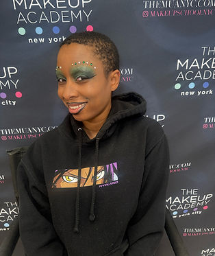 Photo of a woman wearing creative makeup