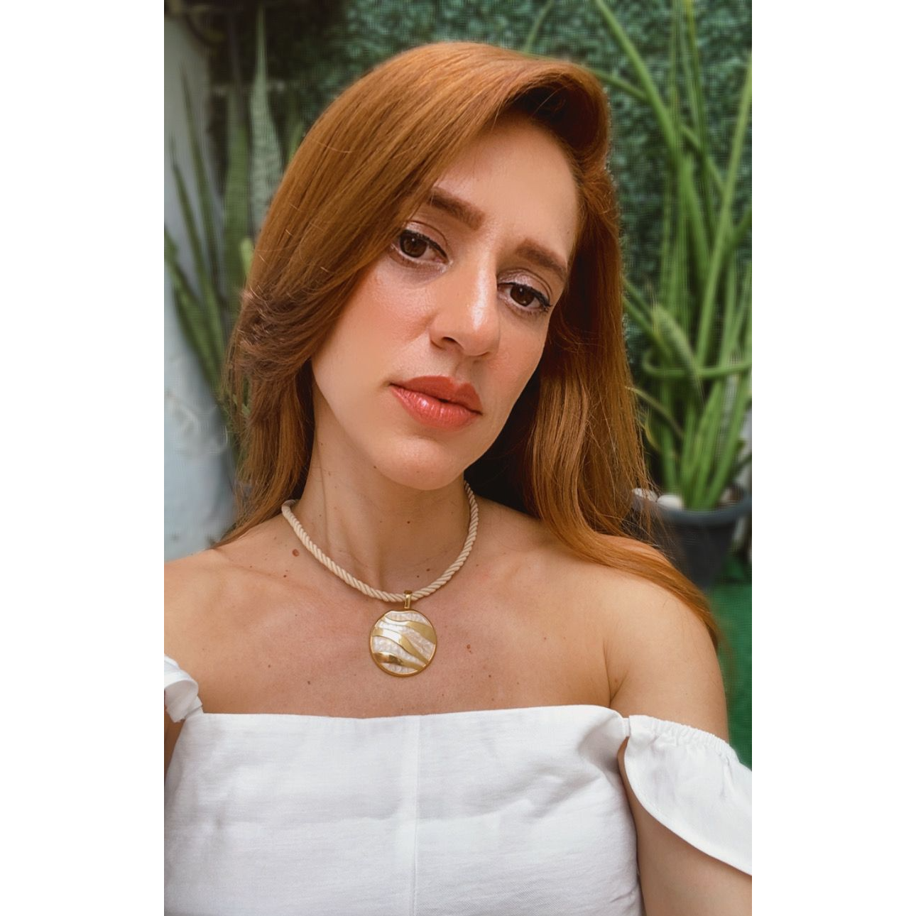 Colar Cordão Torçal Medalha Fluidez com Pérola