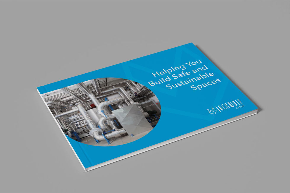 JACKWOLF brochure design on a grey background