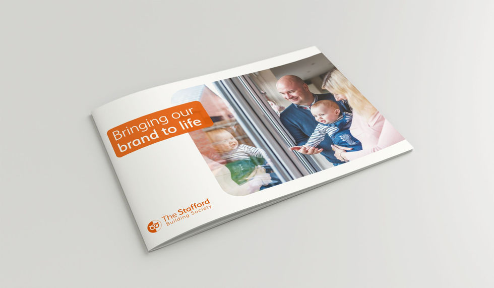 The Stafford brand guidelines on a grey background