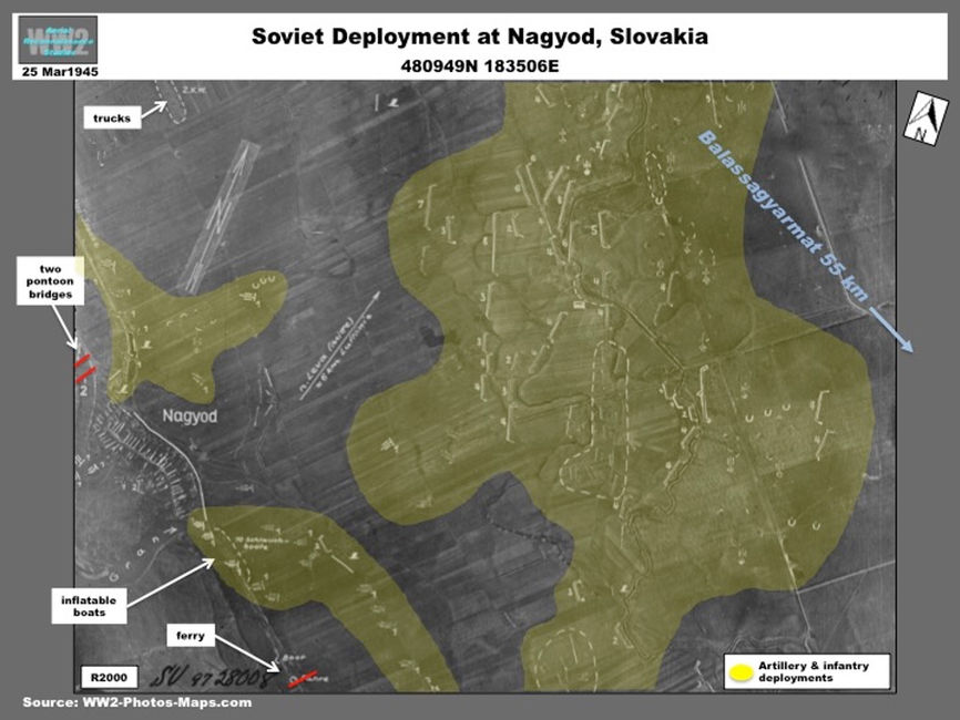 aerial photo of The Red Army in Slovakia, March 1945