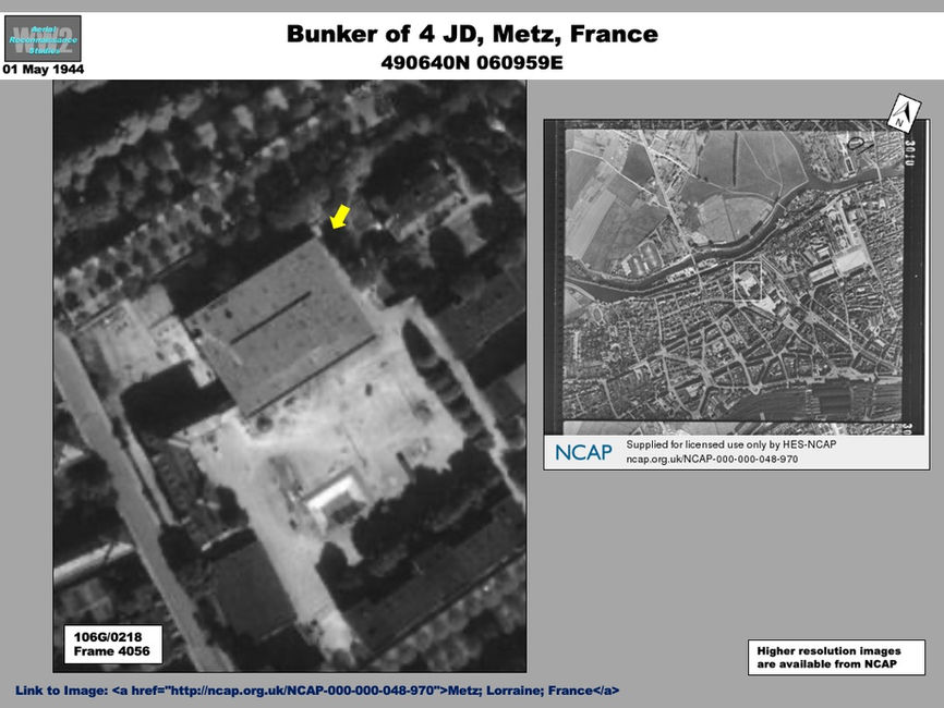 aerial photo of Bunker for  4 Jagddivision ( 4 JD) 'MINOTAURUS' at Metz, France