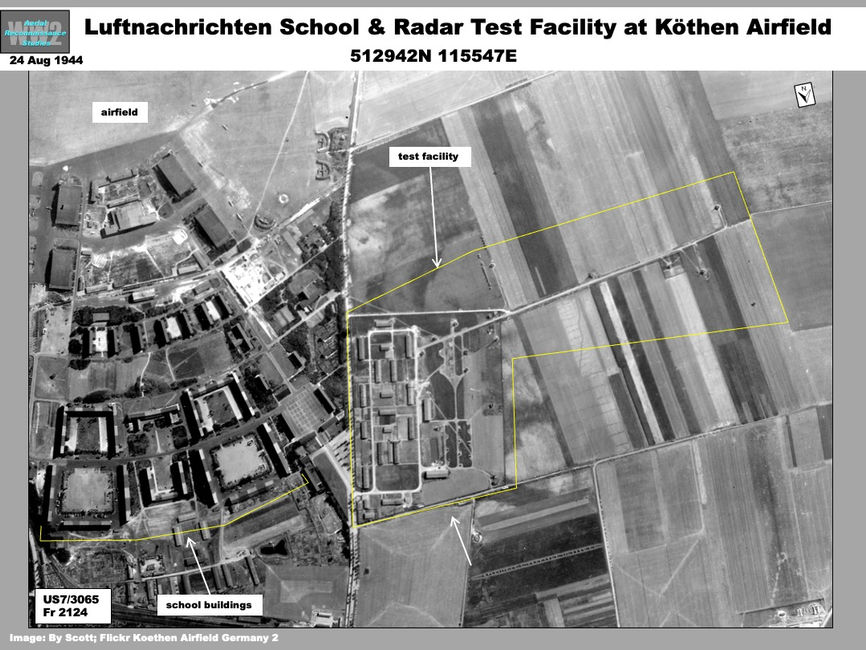 aerial photo of Luftnachrichten Radar Operators  School & Radar Test Facility  at Köthen Airfield 