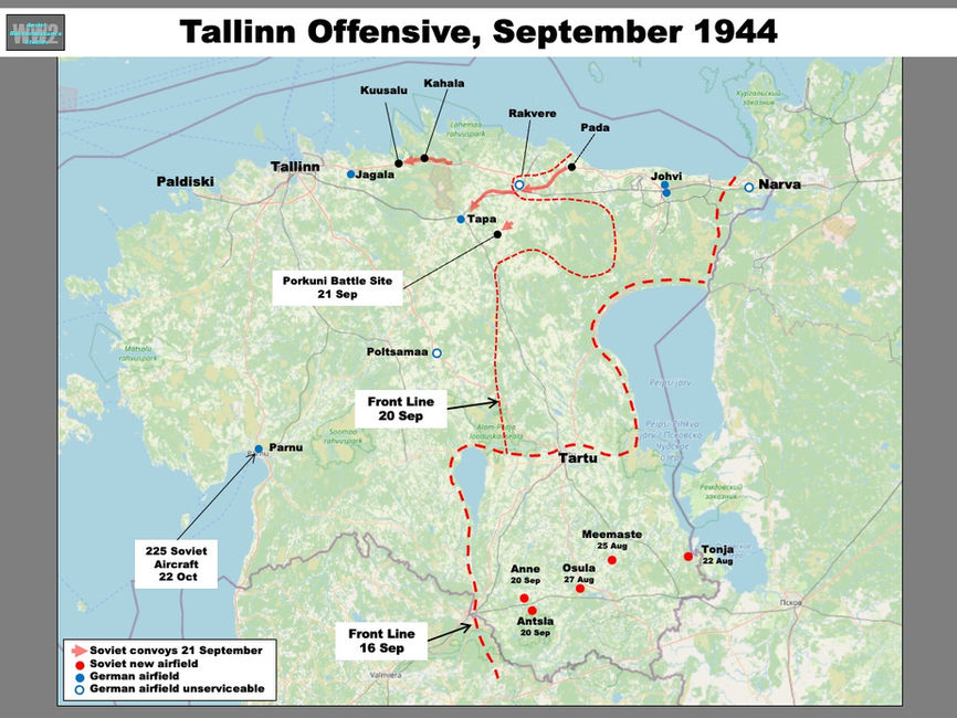 map of Tallinn Offensive Soviet Progress on 21 September 1944