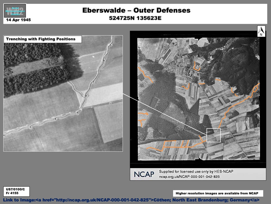 aerial photo of Berlin Defenses: Defensive Trenching, Eberswalde Area