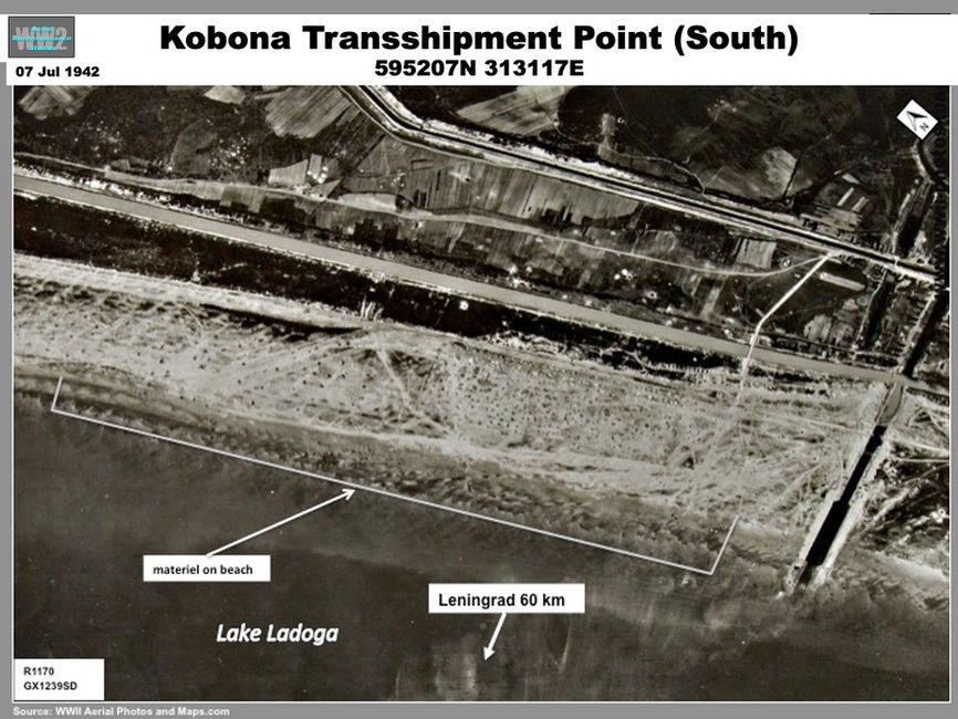 Aerial photo ofKobona Transshipment Facility in July 1942  