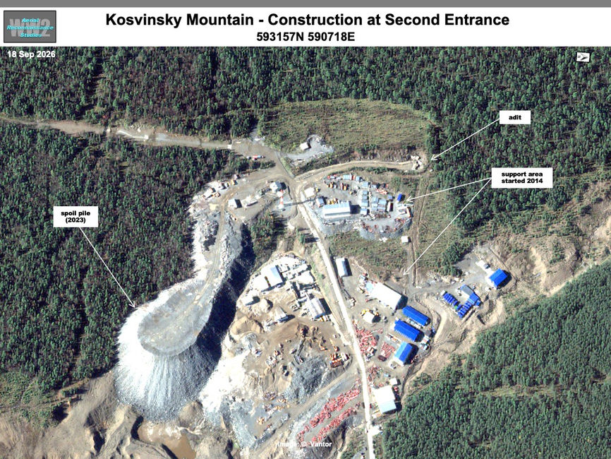 satellite image of The Kosvinsky Mountain Command Post: Evidence of New Excavation