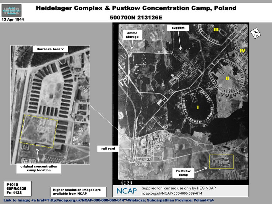 aerial photo of The Heidelager Complex & Pustkow Concentration Camp, Poland
