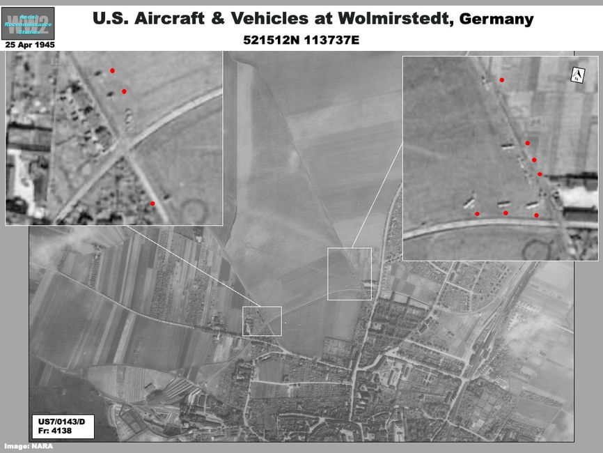 aerial photo of U.S. Aircraft & Vehicles at Wolmirstedt, Germany