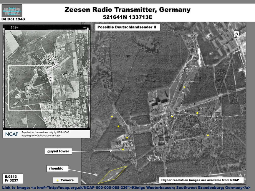 aerial photo of Zeesen Radio Transmitter, Germany