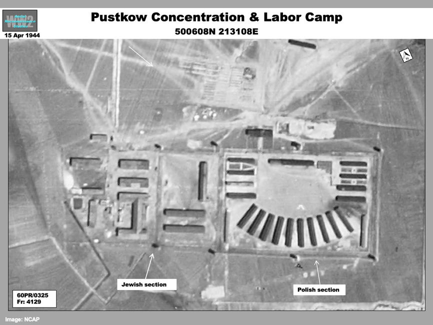 aerial photo of Pustkow Concentration & Labor Camp

