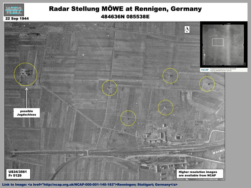 aerial photo of Luftnachrichten Stellung MÖWE, Renningen, Germany  
