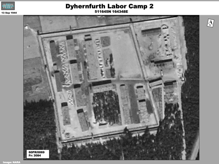 Aerial photo of  Dyhernfurth Chemical Weapons Plant labor camp 2
