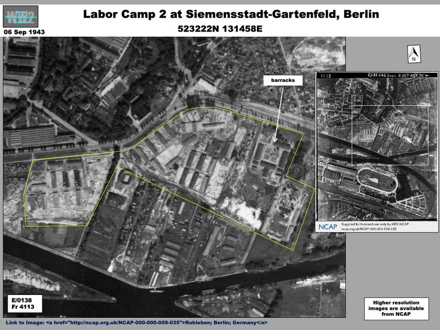 aerial photo of Forced Labor Camp at Berlin Siemensstadt