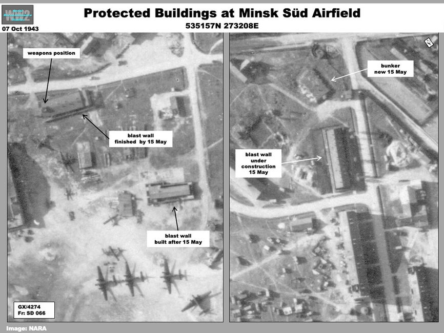 aerial photo of Protected Buildings at Minsk Süd Airfield