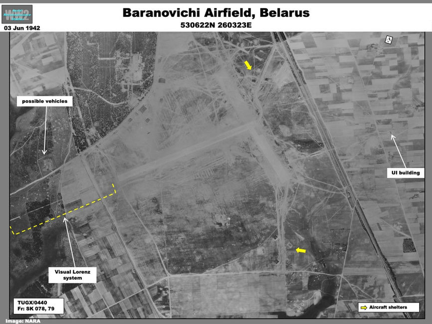 aerial photo of Luftwaffe Renovation of Baranovichi Airfield, Belarus, June 1942