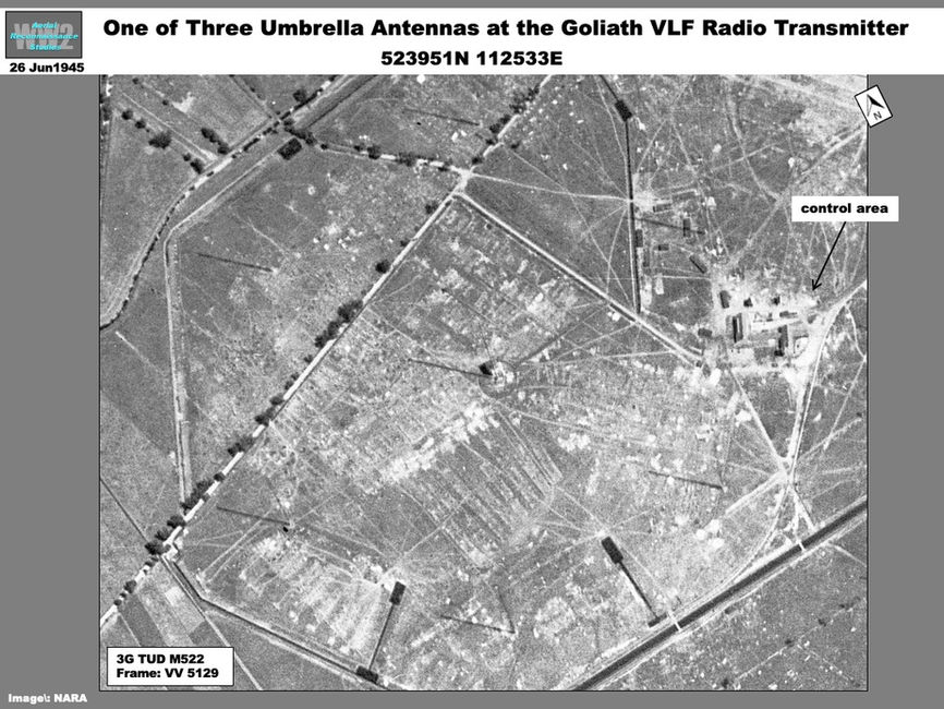aerial photo of the Goliath VLF Radio Transmitter at Kalbe, Germany, June 1945