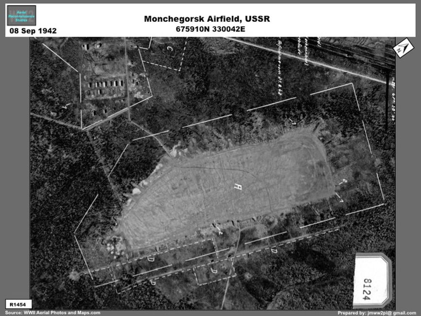 Aerial photo of Monchegorsk Airfield,  September 1942