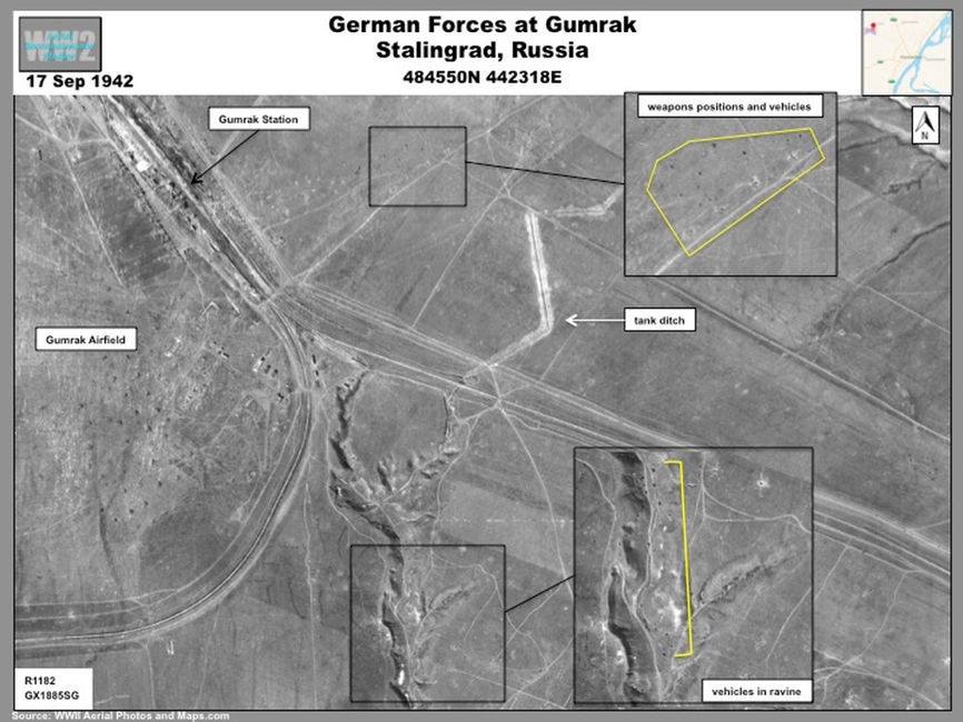 Aerial photo showing Luftwaffe Support During Attack on Stalingrad  