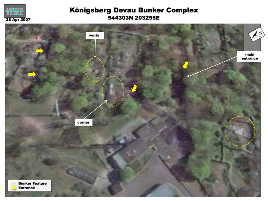 Satellite photo NJRF 112 bunker complex at Kaliningrad, Russia 