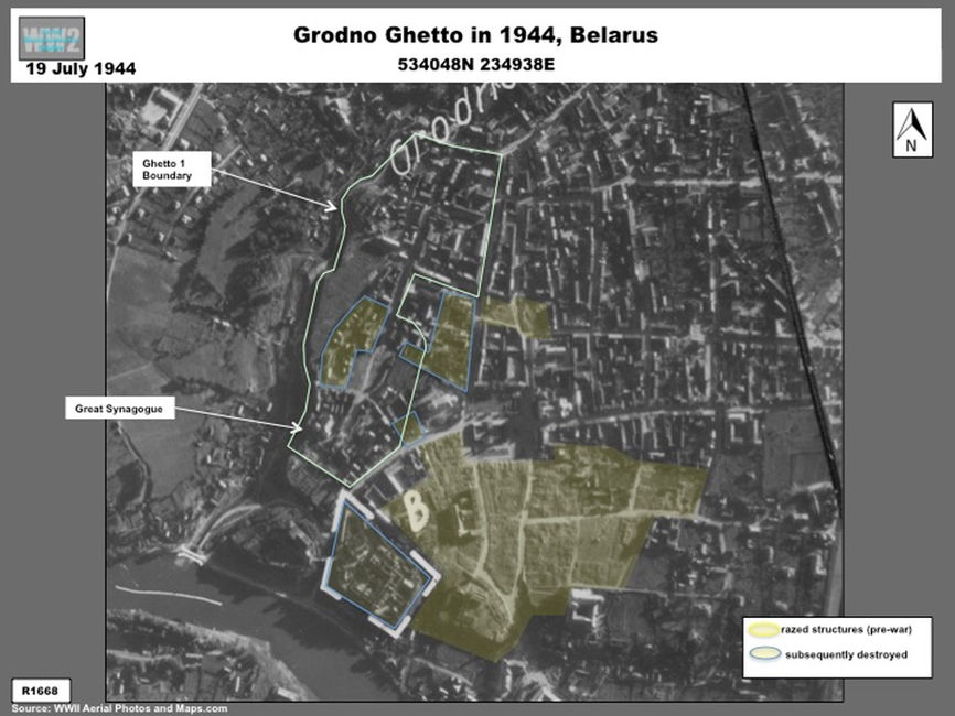 Aerial photo of the Grodno  Ghetto