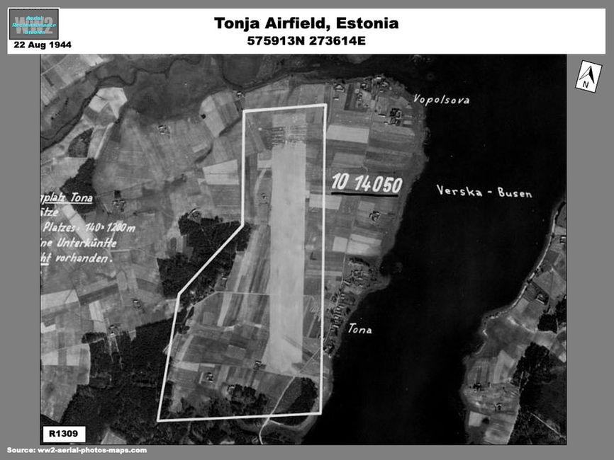 aerial photo of   New Soviet Tactical Airfield at Tonja, Estonia