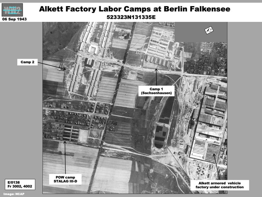 aerial photo of New Sachsenhausen Forced Labor Camps at Berlin Falkensee