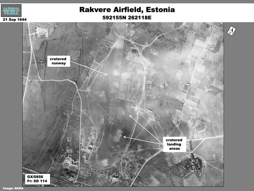 Aerial photo of  Demolition at Rakvere Airfield, Estonia on 21 September 1944. 