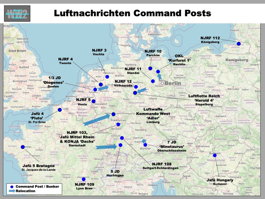 map of Luftnachrichten Command Posts & Bunkers  