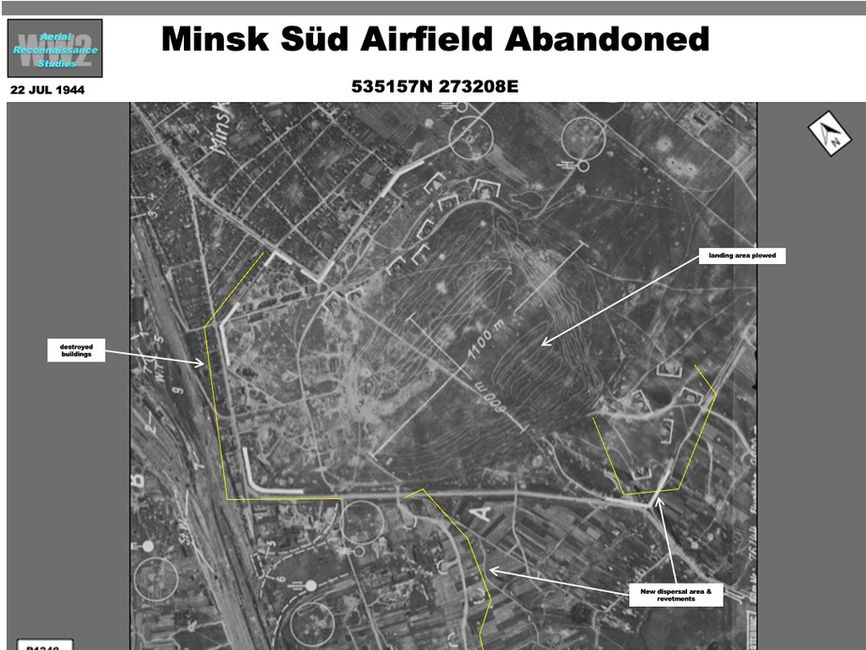 Minsk Süd Airfield Belarus on 22 July 1944  After it was Abandoned