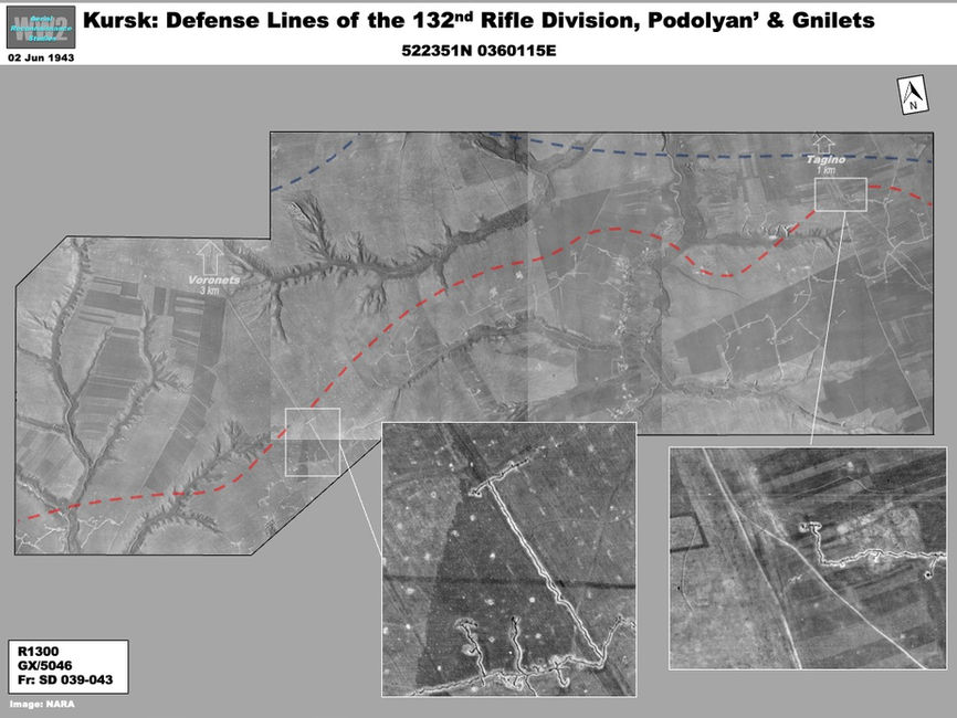 aerial photo of Kursk Defenses: Defenses of the The 132nd Rifle Division