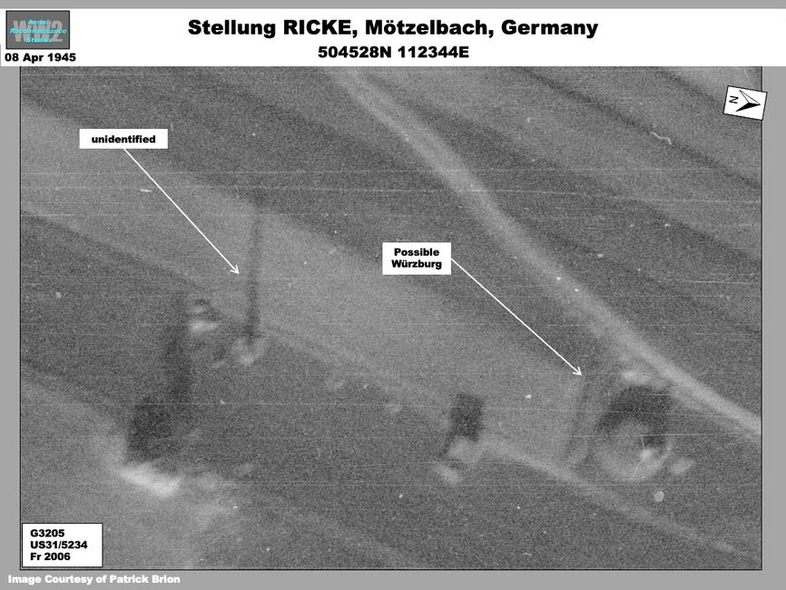 Aerial photo of Radar at Luftnachrichten Stellung RICKE, Mötzelbach, Germany 