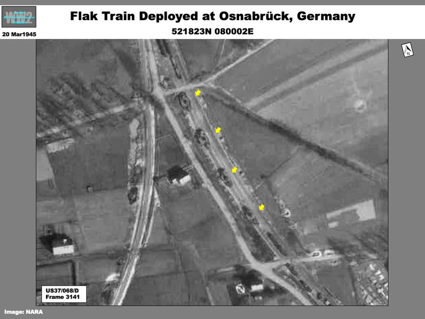 aerial photo of Flak Train  Deployed at Osnabrück, Germany