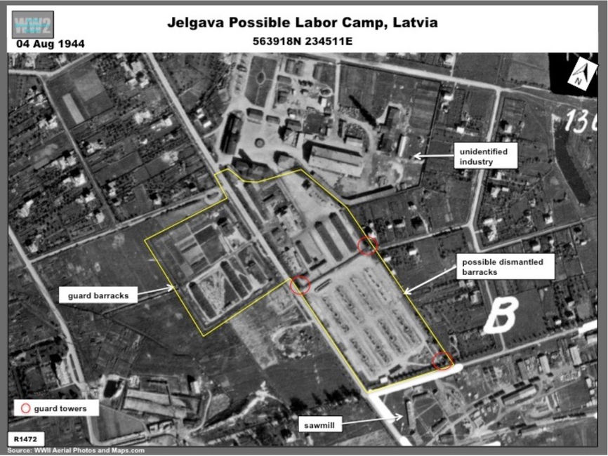  aerial photo of POW or Labor Camp at Jelgava, Latvia