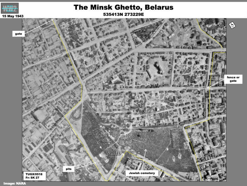 aerial photo of The Minsk Ghetto  in May 1943