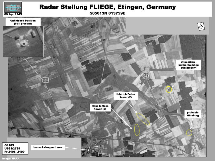 Aerial photo of Luftnachrichten Stellung FLIEGE at Etingen, Germany  