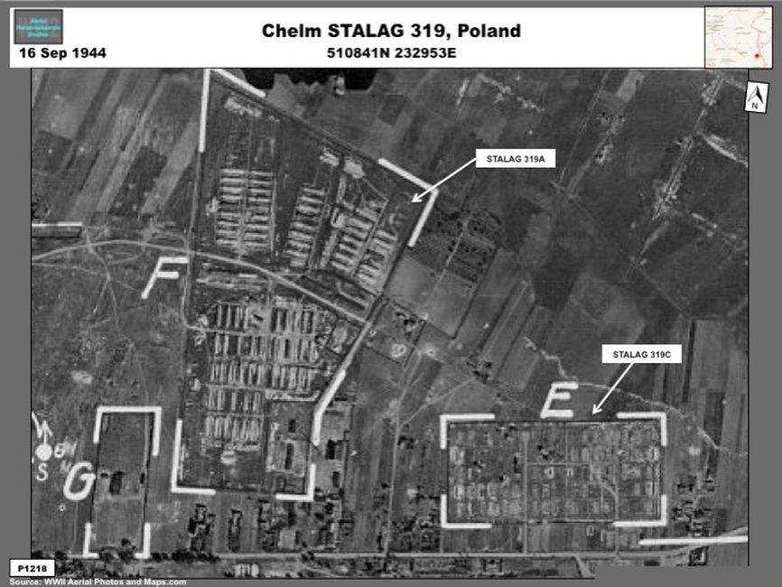 aerial photo of POW Camp STALAG 319 at Chelm, Poland