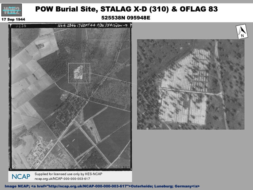  aerial photo of  Cemetery at POW Camp STALAG X-D (310) & OFLAG 83, Wietzendorf, Germany