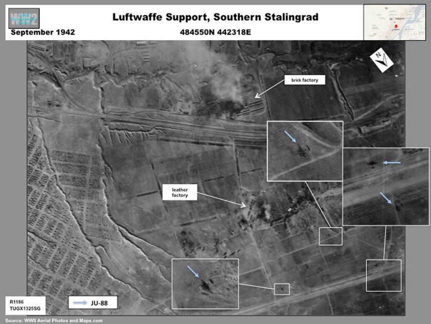Luftwaffe Ju 88s  providing ground support at Stalingrad in September 1942 