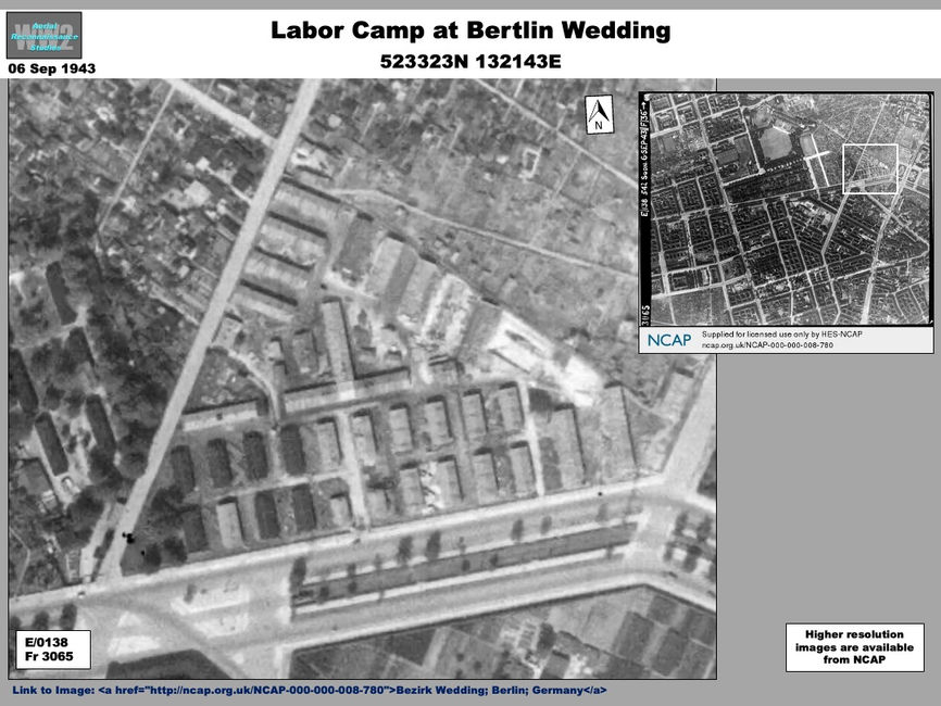 aerial photo of Large forced Labor Camp at Berlin Wedding