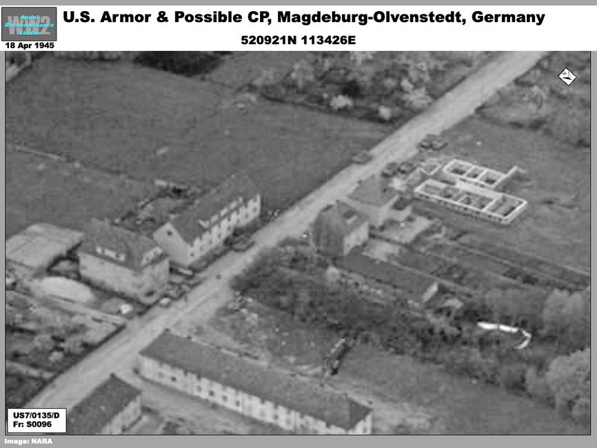 aerial photo of Possible U.S. 9th Army Command Post at Magdeburg, 18 April 1945.