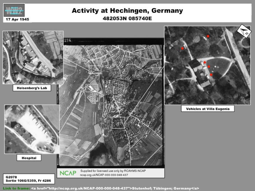 aerial photo of German Activity at Hechingen, Germany in April 1945