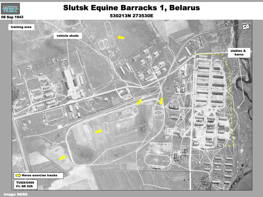 aerial photo of Wehrmacht Equine Support Barracks at Slutsk, Belarus